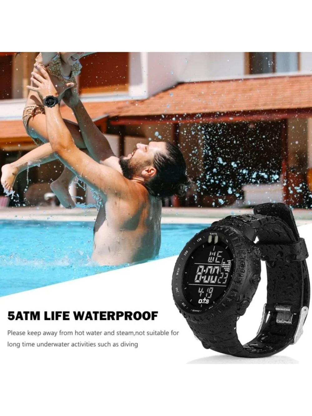 Men's Waterproof Digital Sports Watch | Tactical LED Backlight Timepiece